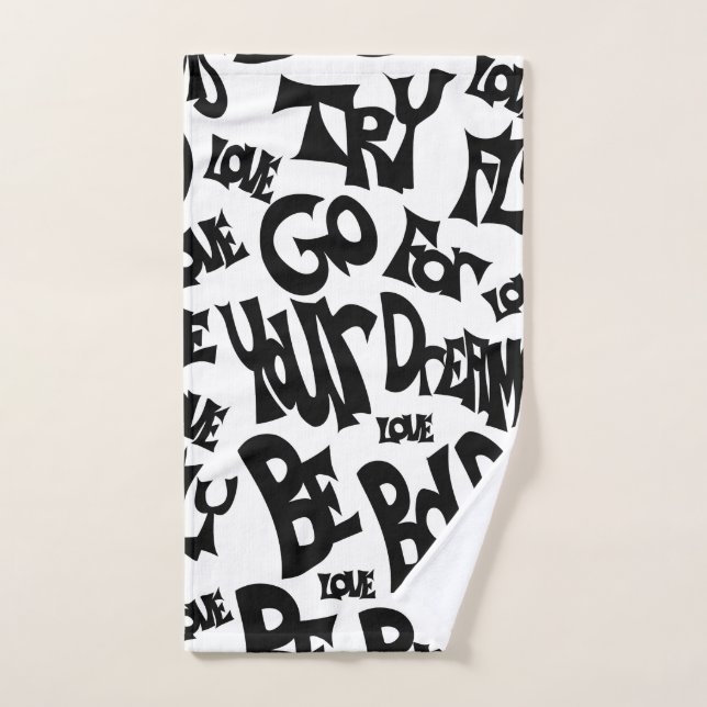 Main dessinée unique serviette main Motivationnel (Serviette à main)