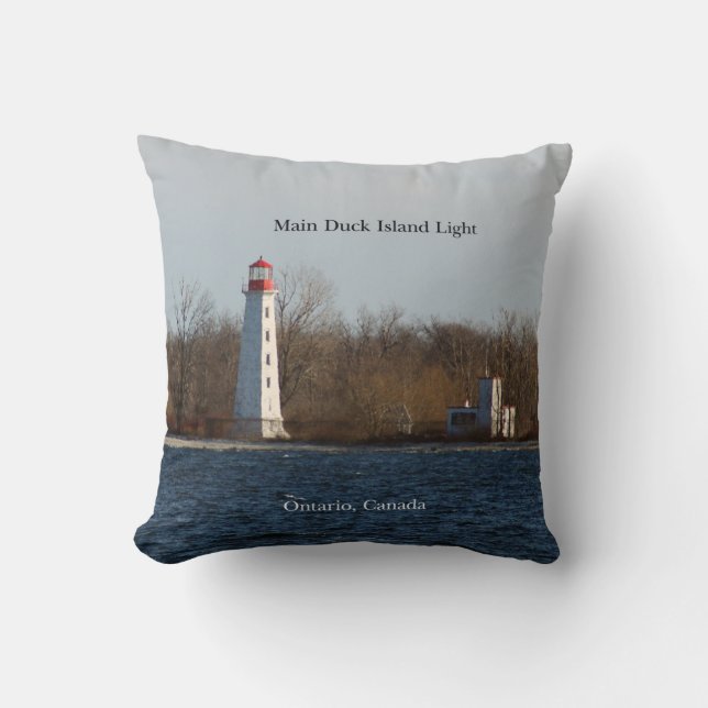 Main Duck Island Helles Quadrat Kissen (Vorderseite)