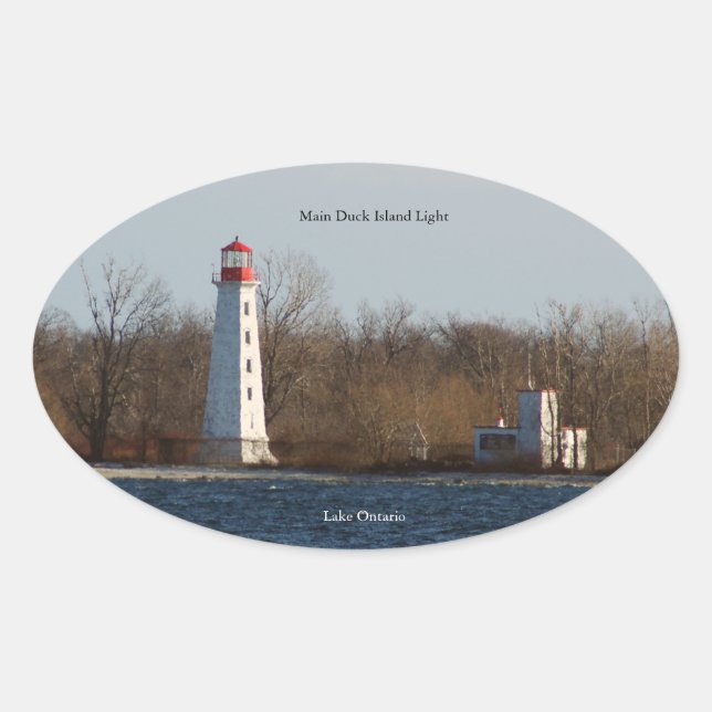 Main Duck Island Light-Aufkleber Ovaler Aufkleber (Vorderseite)