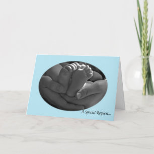 Main et pied bébé Carte de demande parent pour le 