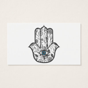 Main florale tirée par la main simple de Hamsa