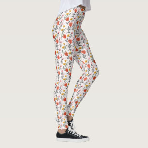 Main moderne dessinée - Leggings de tulipes