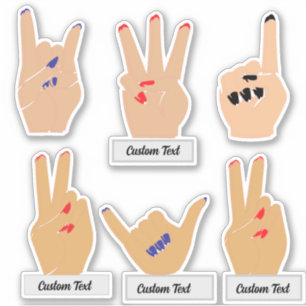 Main personnalisée, doigt autocollant