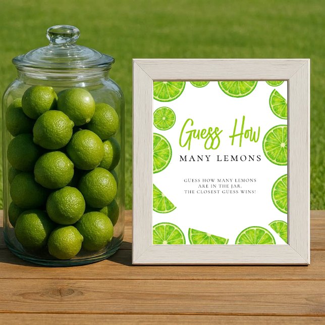 Main Squeeze Bridal Shower How many Lemons Sign Poster (Von Creator hochgeladen)