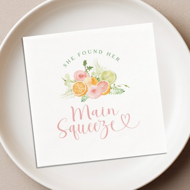 Main Squeeze Citrus Brautparty Serviette (Von Creator hochgeladen)