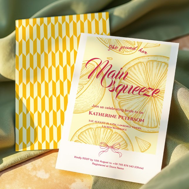 Main Squeeze Citrus Bridal Shower Lemon Bright Einladung (Von Creator hochgeladen)
