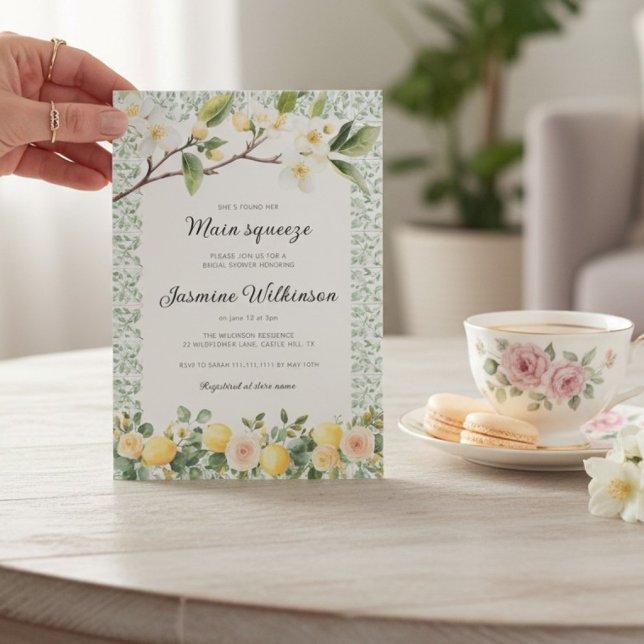 Main Squeeze Citrus Floral Bridal Shower Einladung (Von Creator hochgeladen)