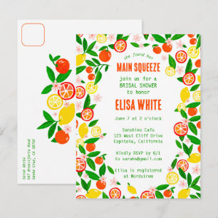 MAIN SQUEEZE Citrus INDIVIDUELLE Sommer BRIDAL SHO Einladungspostkarte