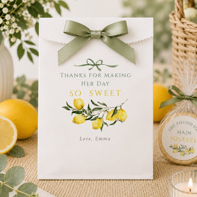 Main Squeeze Citrus Sage Brautparty Geschenktütchen (Main Squeeze Citrus Sage Bridal Shower Favor Bag)