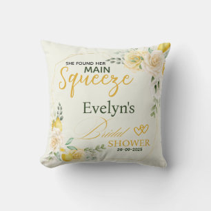 Main Squeeze Elegantes Zitronen-Blumen-Brautjungfe Kissen