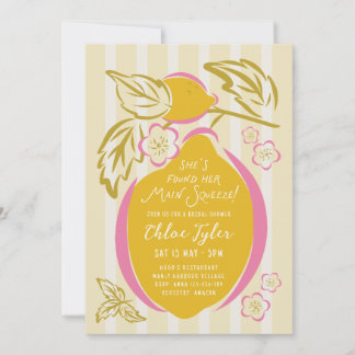 Main Squeeze Hand drawn Lemon Bridal Shower Einladung