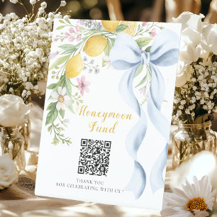 Main Squeeze Hochzeitsreise-Fonds QR-Code Sockelschild