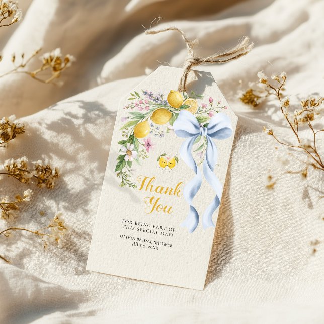 Main Squeeze Lemon Bridal Shower Thank You Geschenkanhänger (Von Creator hochgeladen)