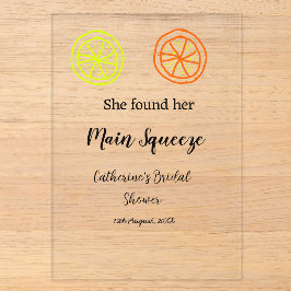 Main Squeeze lemon citrus bridal shower add name d Acryleinladungen