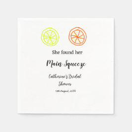 Main Squeeze lemon citrus bridal shower add name d Serviette