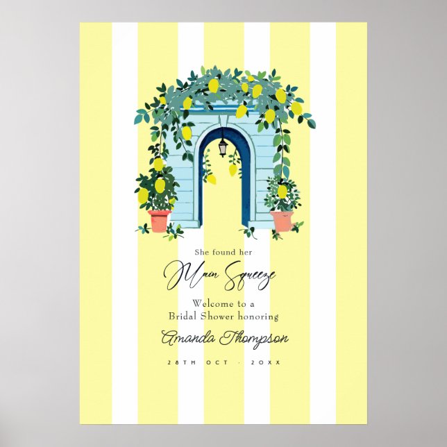 Main Squeeze Lemon Junggesellinnenabschied Willkom Poster (Vorne)