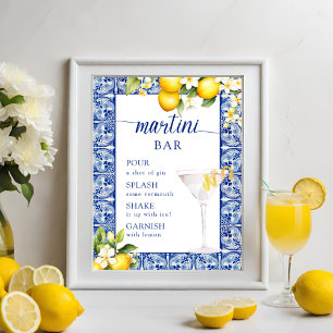 Main Squeeze Lemons Brautparty Martini Bar Poster