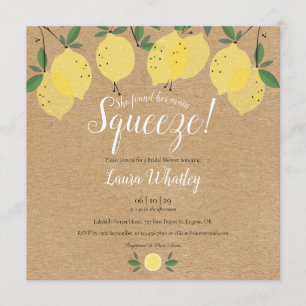 Main Squeeze Lemons Rustikale quadratische Hochzei Einladung