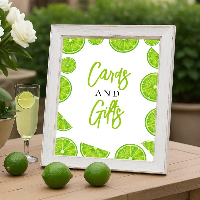 Main Squeeze Lime Bridal Shower Cards & Gifts Sign Poster (Von Creator hochgeladen)