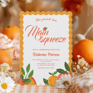 Main Squeeze orange Brautparty Strahlend Einladung