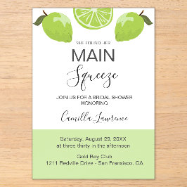 Main Squeeze Tropical Citrus Green Bridal Shower Acryleinladungen
