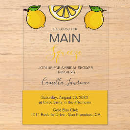 Main Squeeze Tropical Citrus Lemon Bridal Shower Acryleinladungen