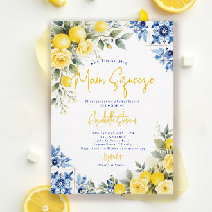 Main Squeeze Zitronenblaue Fliesen Rosen Brautpart Einladung