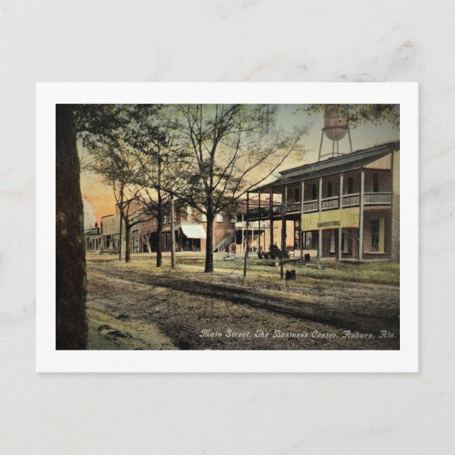 Main St., Auburn, Alabama Vintage Postkarte (Vorderseite)