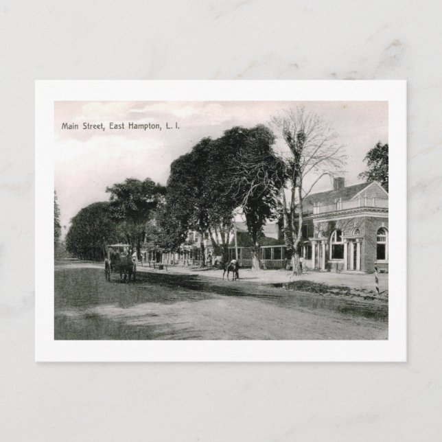 Main St., East Hampton, NY Vintag Postkarte (Vorderseite)