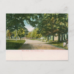 Main St., W. Hartford CT Alt Postkarte