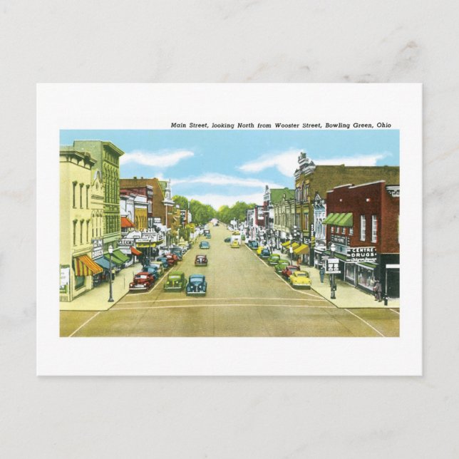Main Street, Bowling Green, Ohio Postkarte (Vorderseite)