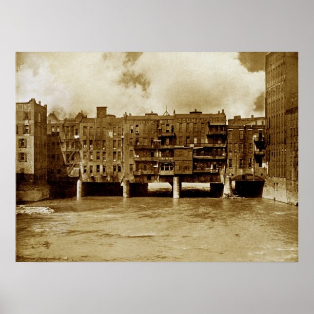 Main Street Bridge von Rochester NY Poster (Vorne)