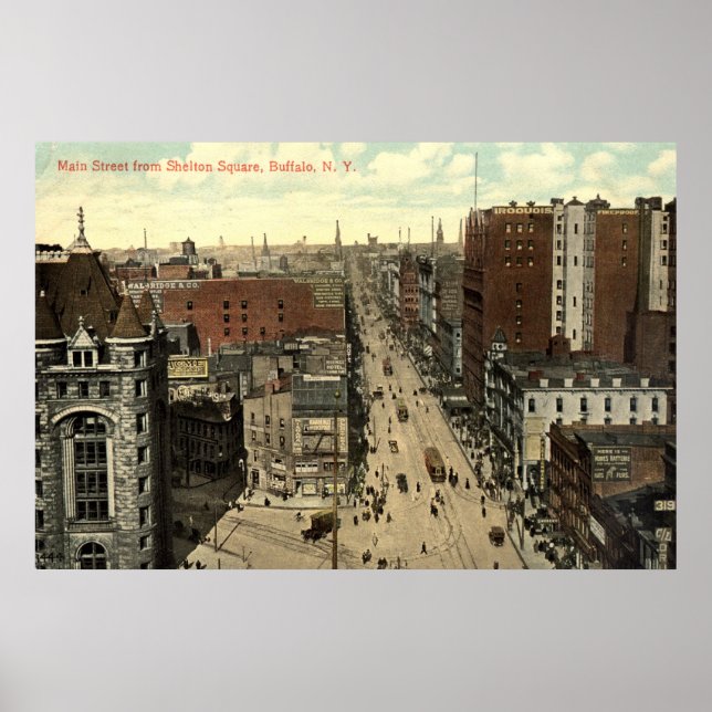 Main Street, Buffalo NY 1912 Vintag Poster (Vorne)