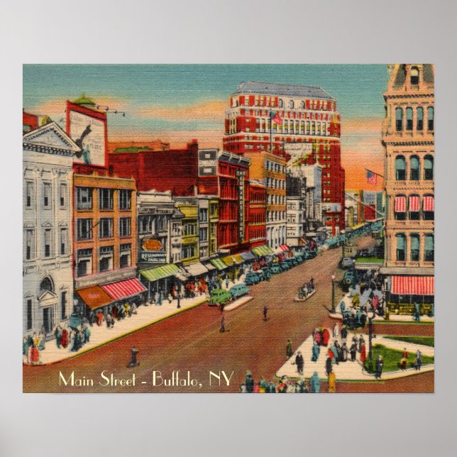 Main Street - Buffalo, NY Poster vintage (Devant)