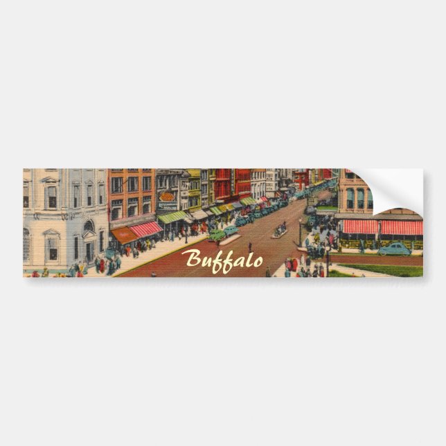 Main Street - Buffalo, NY Vintager Autoaufkleber (Vorne)