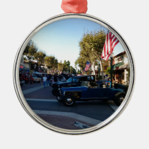 Main Street Classic Car Show in Garden Grove Silbernes Ornament