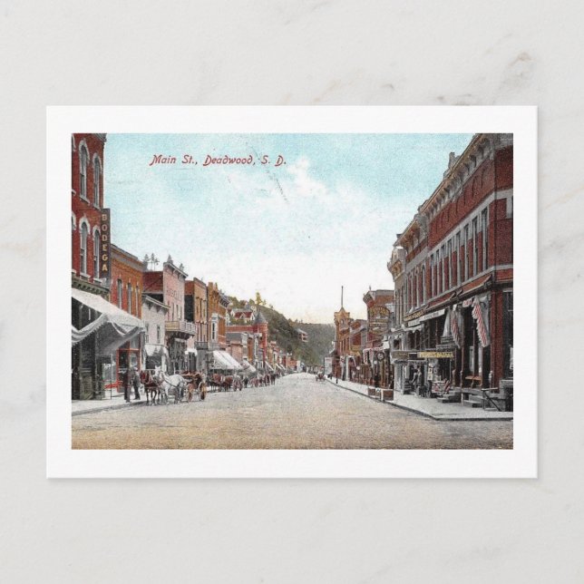 Main Street, Deadwood, South Dakota Vintag Postkarte (Vorderseite)