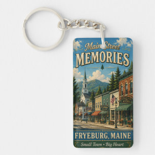 Main Street Erinnerungen Fryeburg Maine Rechteck Schlüsselanhänger