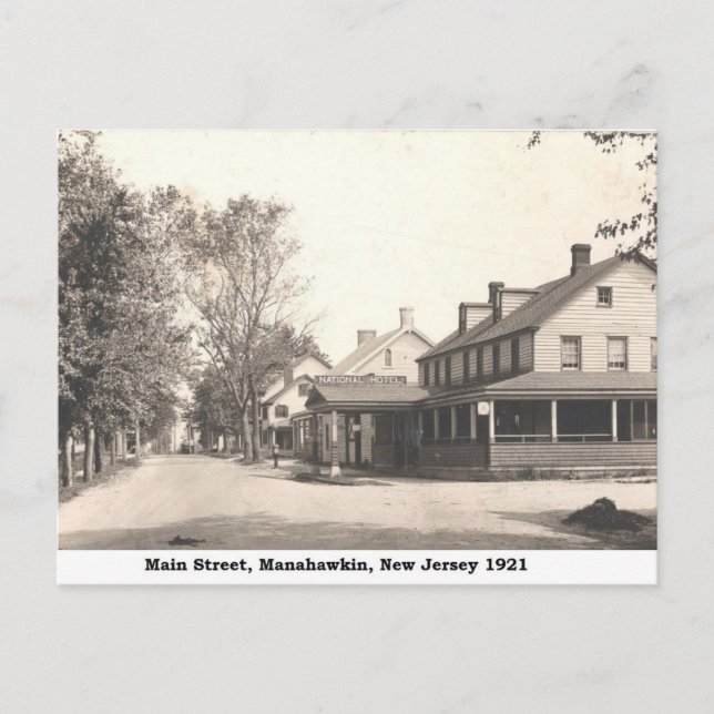 Main Street, Manahawkin NJ Vintag Postkarte (Vorderseite)