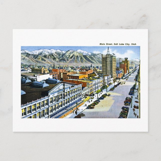 Main Street, Salt Lake City, Utah Postkarte (Vorderseite)
