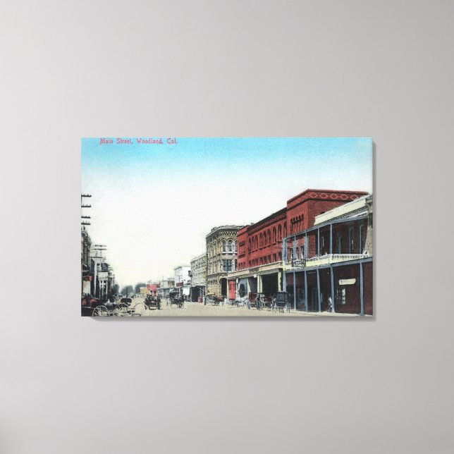 Main Street SceneWoodland, CA Leinwanddruck (Vorderseite)
