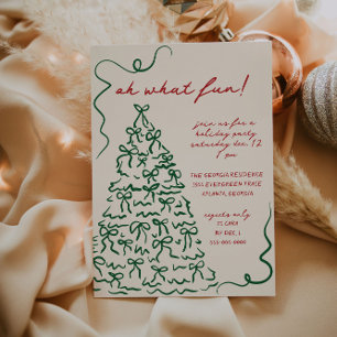 Main Tirée Oh Quel Amusant Noël Fête Invitation