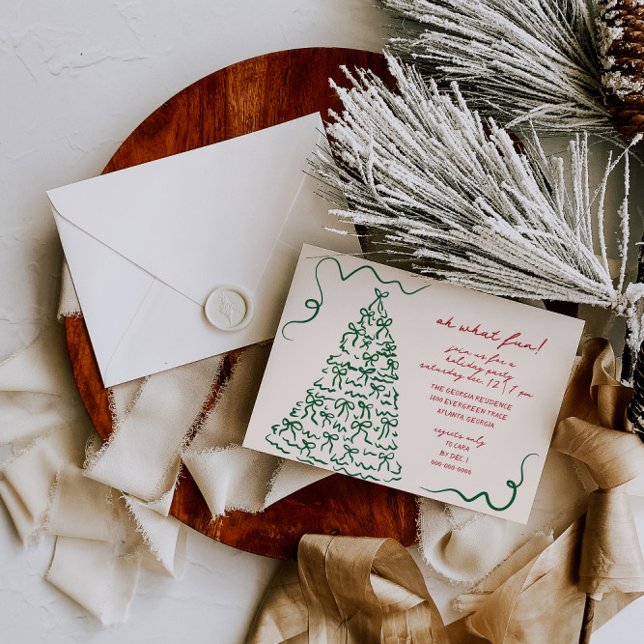 Main Tirée Oh Quel Amusant Noël Fête Invitation (Créateur téléchargé)