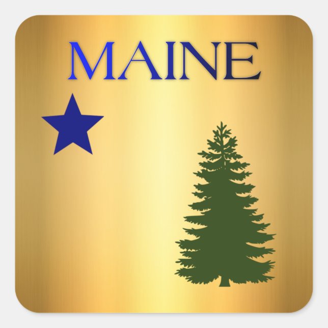 Maine (1901) quadratischer aufkleber (Vorderseite)