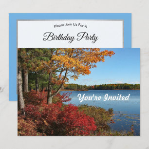 Maine Acadia Herbstsee Foto Geburtstag Einladung