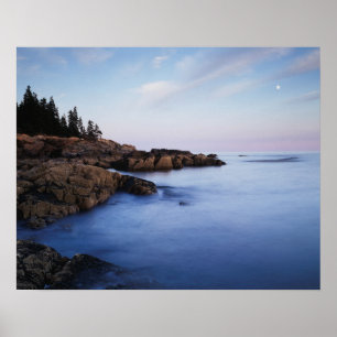 Maine, Acadia National Park, Monduntergang Poster
