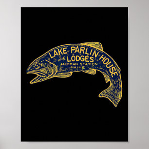 Maine Angel- und Jagd Lodge - Lake Parlin Vint Poster