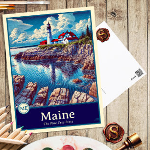 Maine Anime-Stil Cel-Schattierte Postkarte