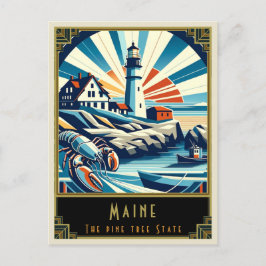 Maine | Art Deco Postkarte