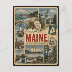 Maine Authentische Vintage-Postkarte Postkarte